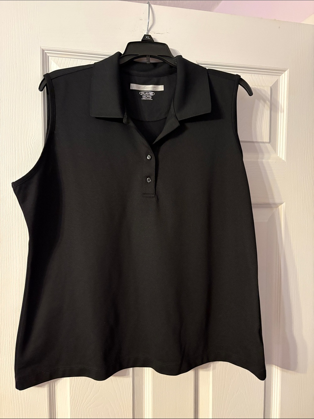 Greg Norman Collection Black Sleeveless Polo Tank